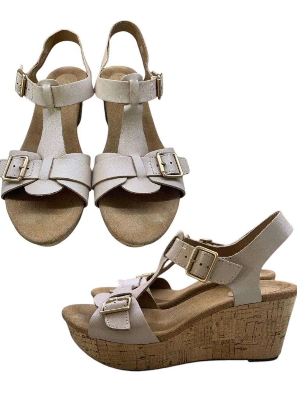 Clarks Wedge Sandals Artisan Cream / Cork 9.5M
